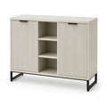 Kredens MDF 120 x 40 x 100 cm z ryflowanymi frontami, biało-czarny