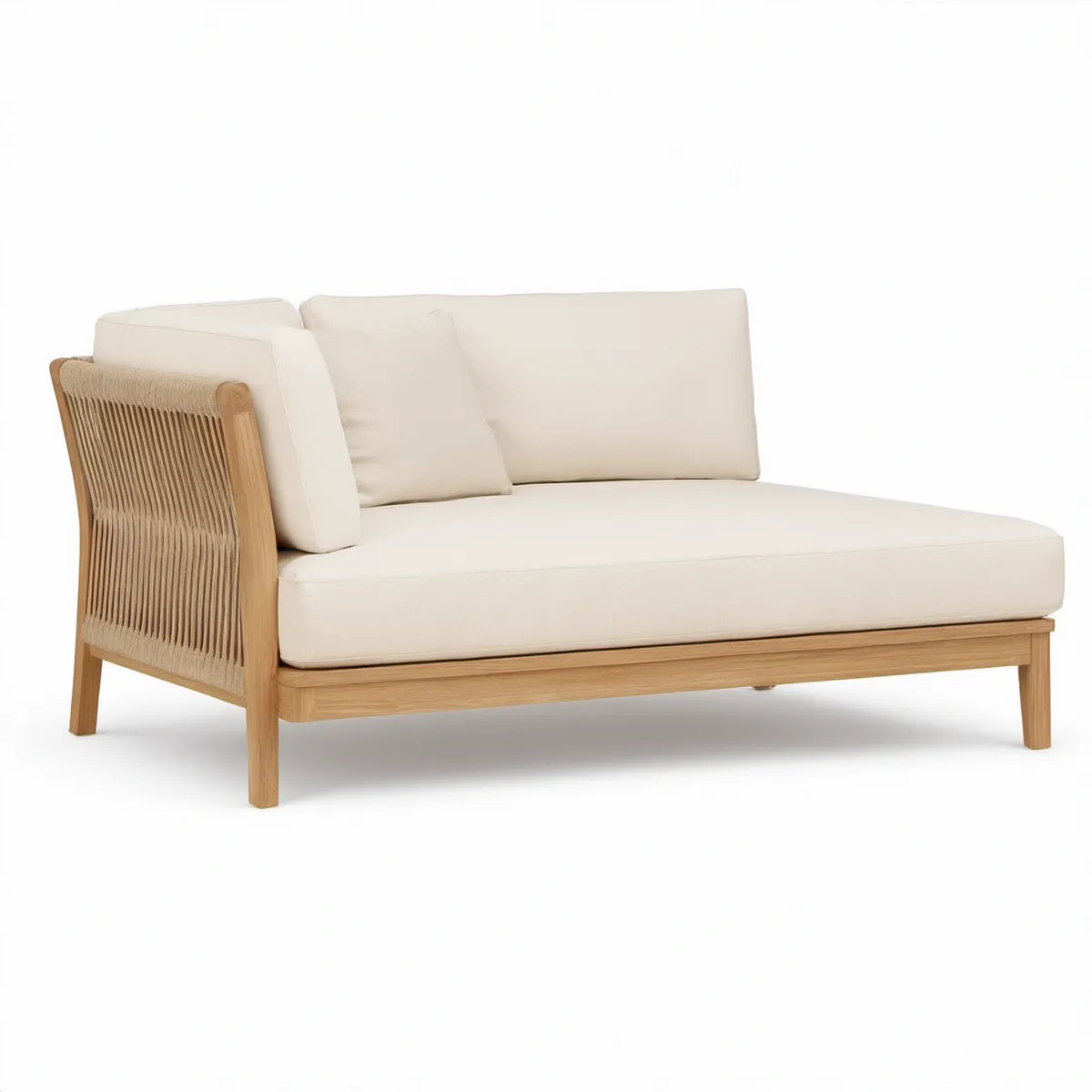 Dwuosobowa sofa ogrodowa z drewna eukaliptusowego 150 x 85 x 75 cm Beżowa/Jasny brąz