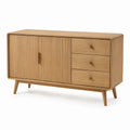 Komoda prostokątna 120 x 40 x 75 cm z MDF i fornirem dębowym, naturalny dąb